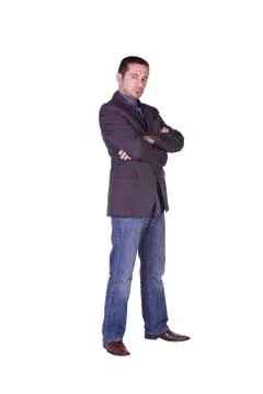 Casual man with a jacket posing Stock Photos