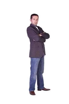 Casual man with a jacket posing Stock Photos