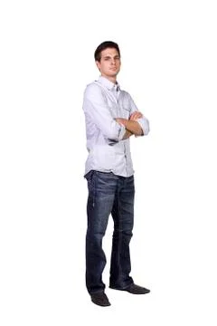 Casual man with a jacket posing Stock Photos