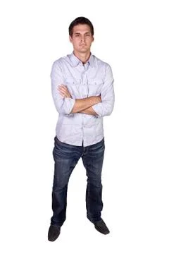Casual man with a jacket posing Stock Photos
