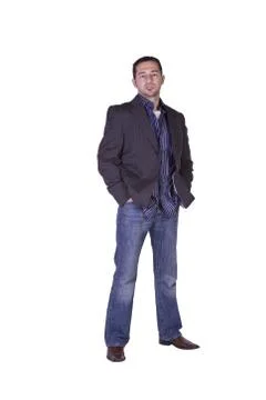 Casual Man with a Jacket Posing Stock Photos