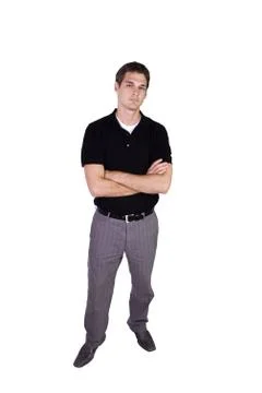 Casual Man with a Jacket Posing Stock Photos