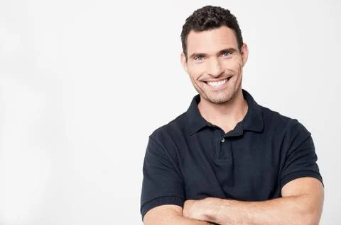 Casual man posing to camera Stock Photos