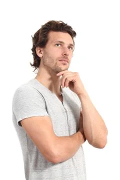 Casual man thinking Stock Photos
