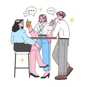 Casual networking concept. Flat vector illustration. Stock Illustration