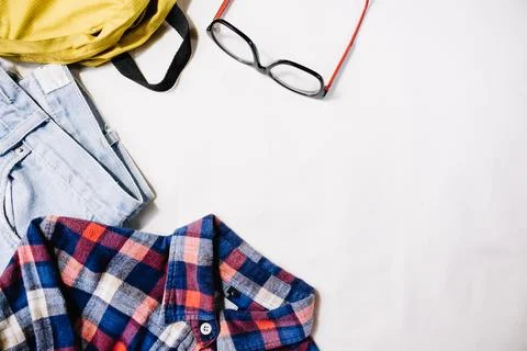 Casual outfit backpack Stock Photos