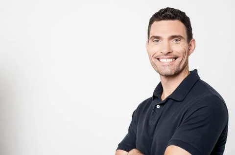 Casual pose middle aged man Stock Photos