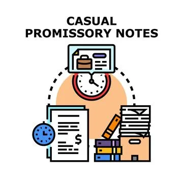 Casual promissory notes concept creating financial agreement Stock Illustration