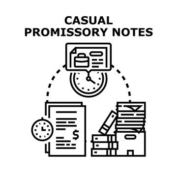 Casual promissory notes concept creating financial agreement Stock Illustration