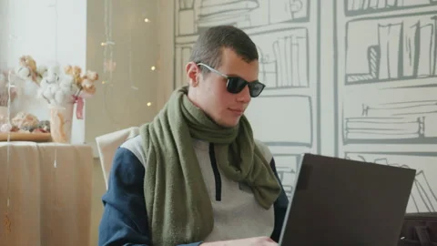 Casual startup founder working amidst greenery and natural illumination Stock Footage 345168611