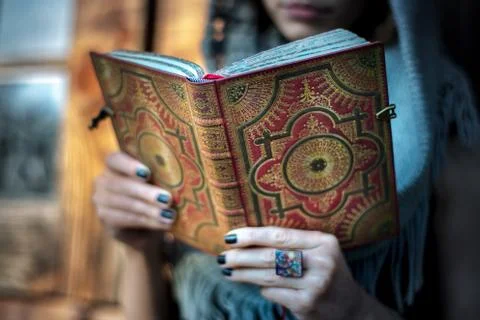 Casual woman with a book on her hands Stock Photos
