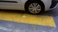 Casual young male pedestrian's feet crossing city street, traffic rules, pov 4k or 4k+ Resolution