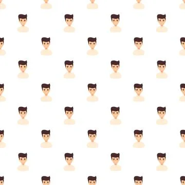Casual young man avatars creating repeating pattern Stock Illustration