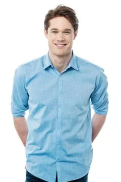 Casual young man looking at the camera Stock Photos