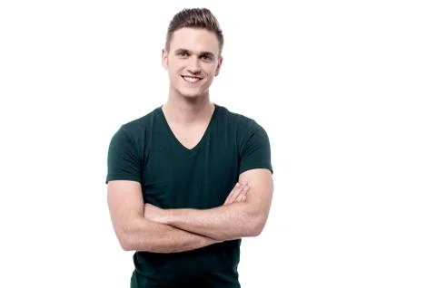 Casual young man looking at camera Stock Photos