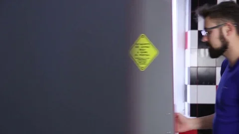 Casual young man using smartphone Video stock 83558279