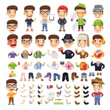 Casually Dressed Cartoon Character Stock Illustration