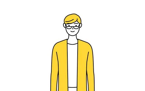 A casually dressed young man, standing Illustrazione stock