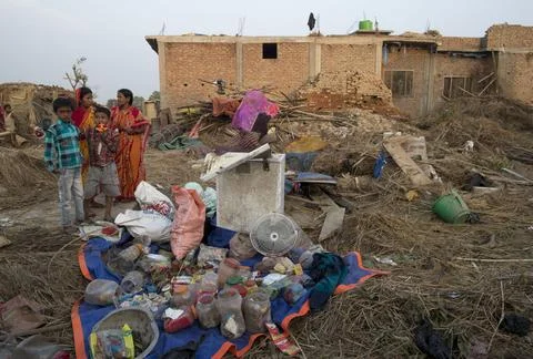 Casualties as massive storm hit district of Bara and Parsa, in Nepal - 01 Apr 20 Stock Photos