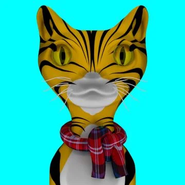 Cat 3d. Stock Illustration