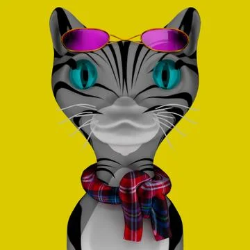 Cat 3d. Stock Illustration