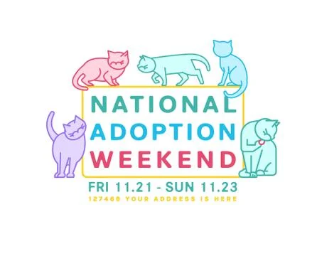 Cat Adoption Event Stock Illustration