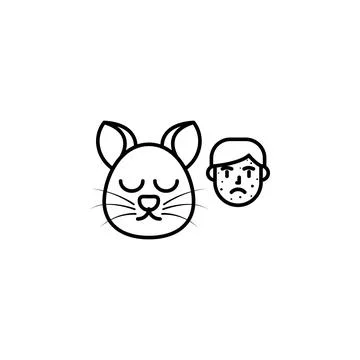 Cat, allergic face icon. Element of problems with allergies icon. Thin line icon Stock Illustration