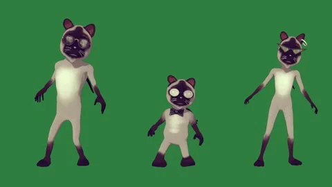 A cat and dog are standing in front of group animated animals on is background Vídeo Stock 336890225