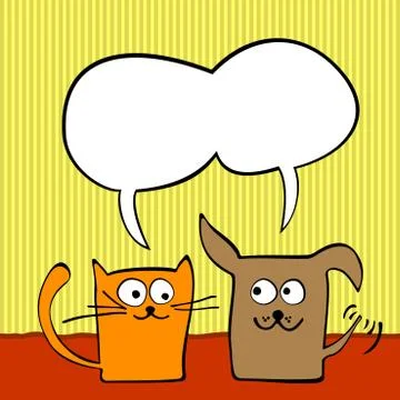 Cat and dog Stock Illustration
