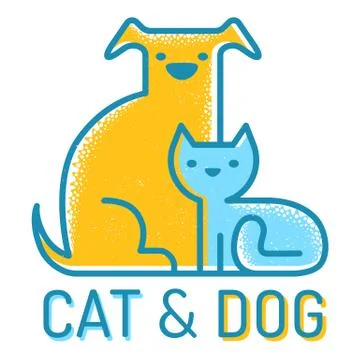 Cat and dog Stock Illustration