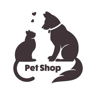 Cat and dog vector signs and logo Illustration