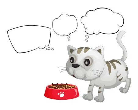 A cat and the empty bubble notes Stock Illustration