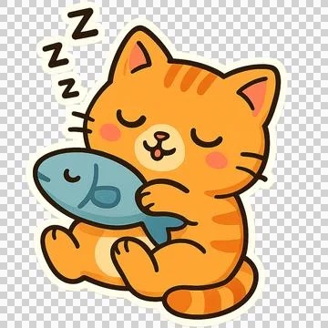 Cat And Fish Stock Illustration