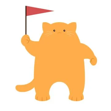 Cat and the flag Stock Illustration