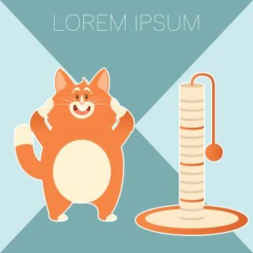 Cat and its Scratching Posts2 Stock Illustration