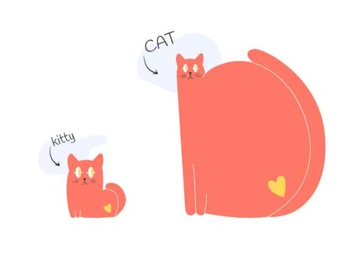 Cat and kitten. Illustration