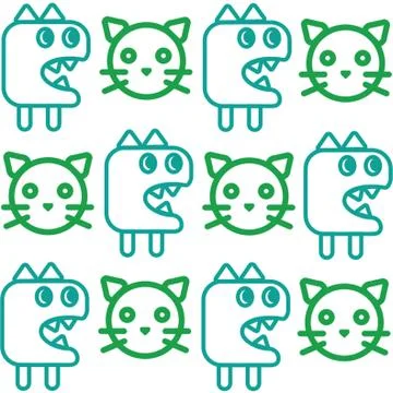 Cat And Monster Background Stock Illustration