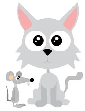 Cat and mouse Stock Illustration