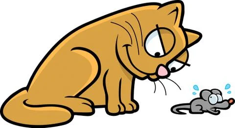 Cat and mouse Illustrazione stock