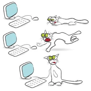 Cat and mouse Stock Illustration