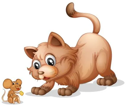 Cat and mouse Illustrazione stock