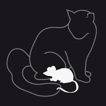 Cat and mouse Stock Illustration