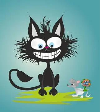 Cat and mouse Stock Illustration