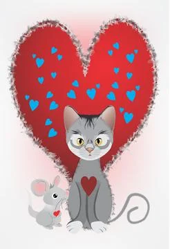 Cat and mouse Stock Illustration