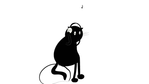 Cat and music  Stock Footage 169957002