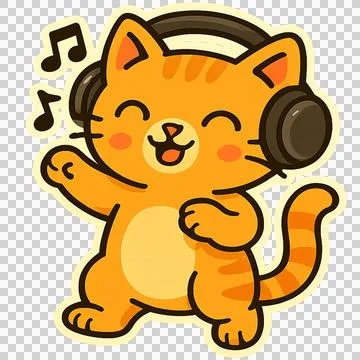 Cat And Music Stock Illustration