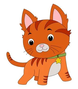 Cat is angry on a white background Stock Illustration