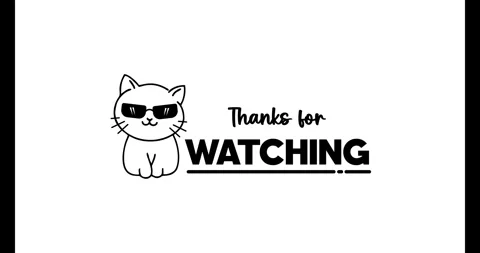 Cat animation and text thanks for watching Stock Footage 336972855