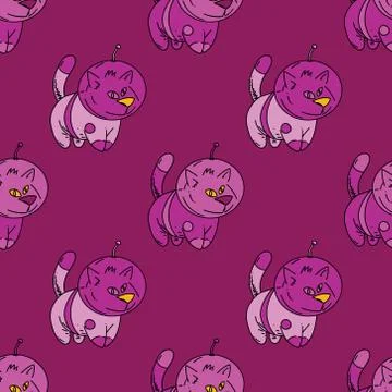 Cat astronaut seamless pattern Stock Illustration
