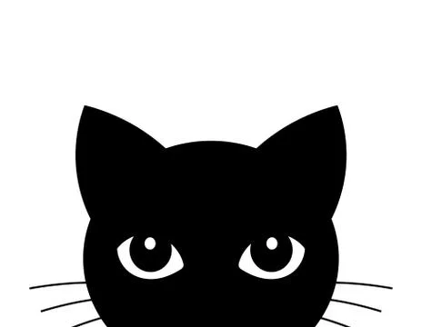 Cat attack. Cute black cat face. Vector illustration Stock Illustration